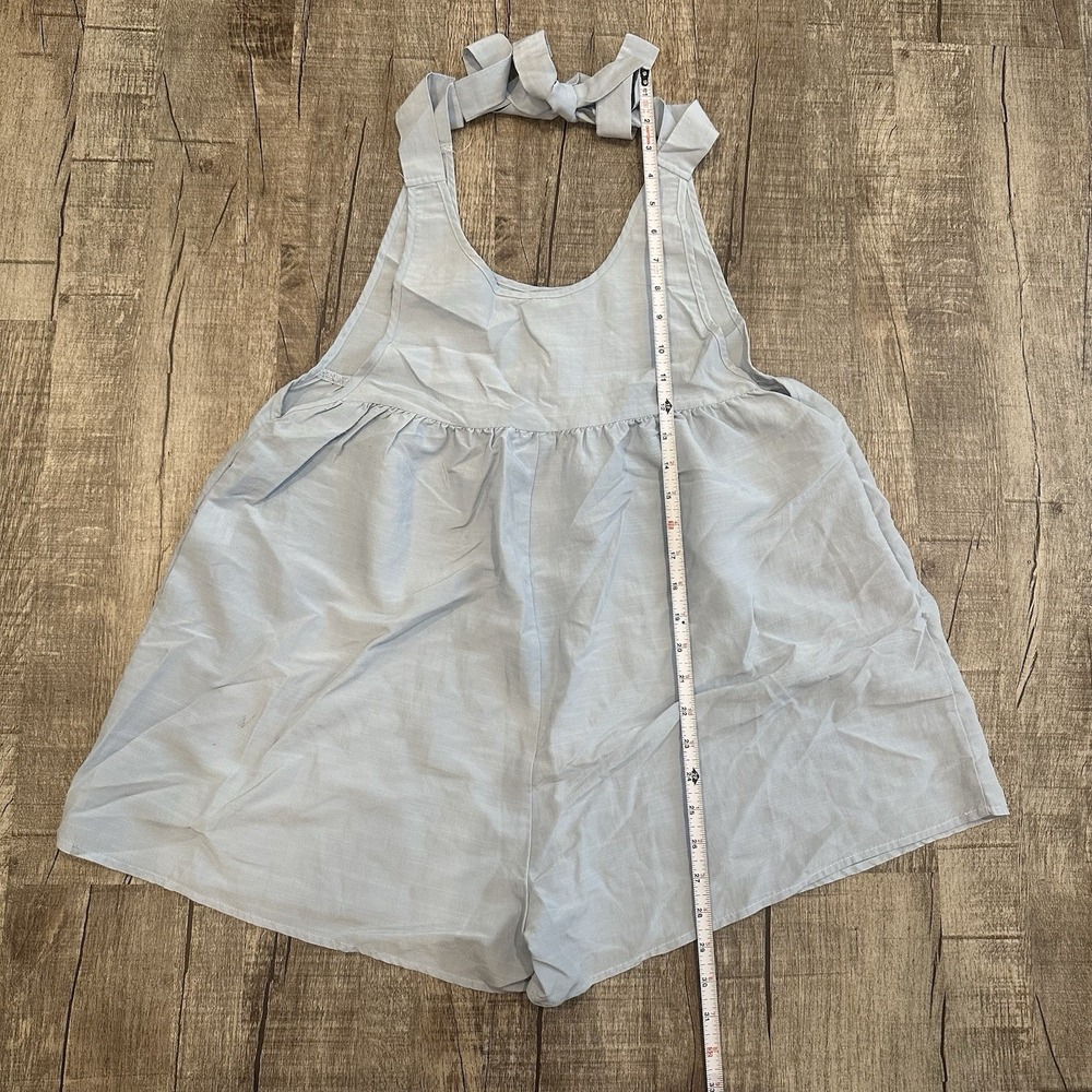 Shein Baby‎ Blue Tie Strap Romper Women's Small Pockets Summer Wide Leg - Picture 3 of 10